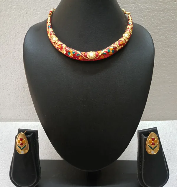 Handcrafted_Gold_Plated_Meenakari_Multicolour_Hasli_Necklace_Set_by_Purabi_Jewels_|_Trendy_Boho_Ethnic_Jewelry_for_Women_&_Girls