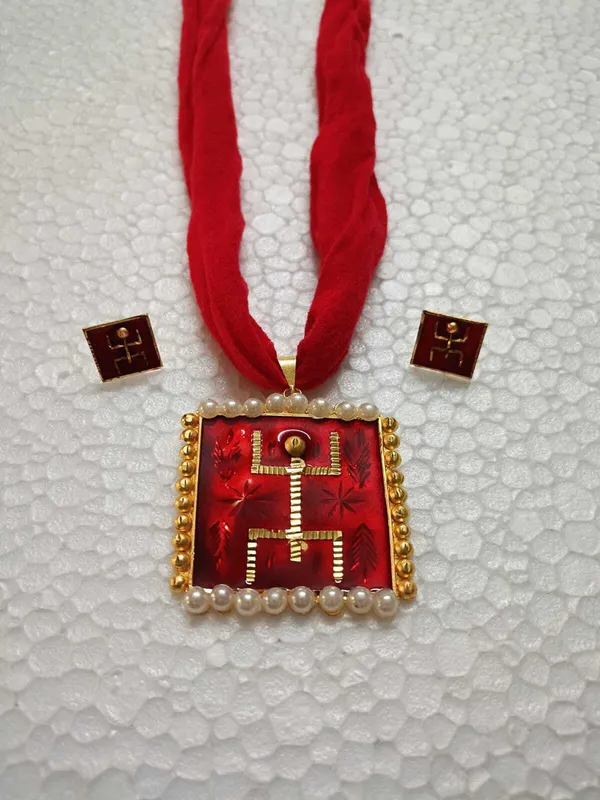 Purabi_Jewels_Traditional_Red_Meenakari_Swastik_Design_Pendant_Necklace_Set_with_Matching_Stud_Earrings_|_Ethnic_Gold-Plated_Fusion_Jewelry_Set_for_Women_&_Girls