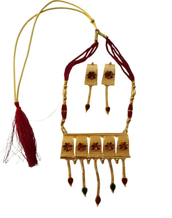 Gold_Brass_Gold-Plated_Earring_&_Necklace_Set_For_Women_&_Girls