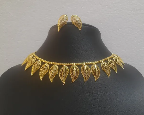 Brass_Gold-Plated_Mango_Chick_Design_Earring_&_Trending_Necklace_Set_For_Women_&_Girls