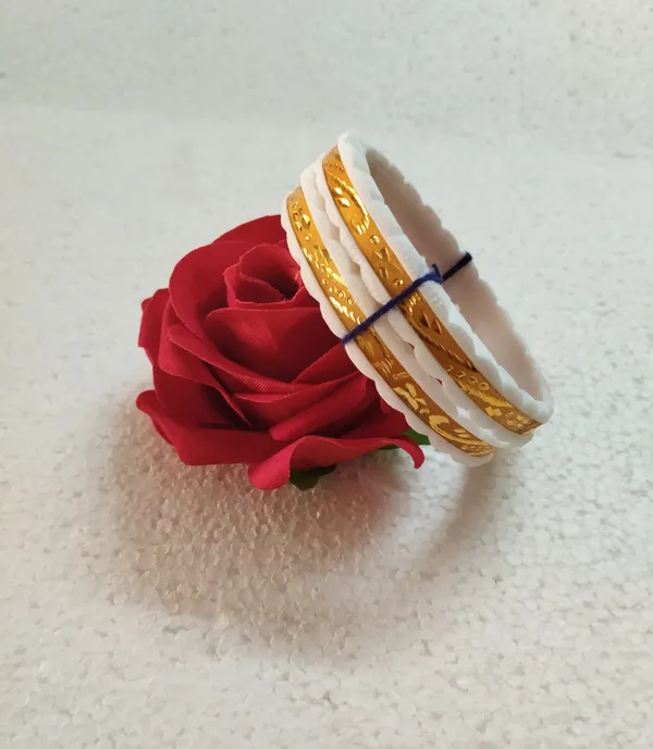 Purabi_Jewels_Original_Shakha_Badhano_Bandhani_with_Gold_Plating_for_Women_Yellow_Gold_Pola_Bangles/Gold_Handmade_Chudi/Wedding_Chooda_for_Women_(Set_of_2pcs,_6mm_Broad)_-_White