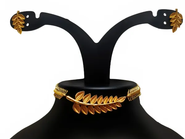 Gold_Brass_Trending_Machhkanta_Leaf_design_Gold-Plated_Earring_&_Necklace_Set_For_Women_&_Girls