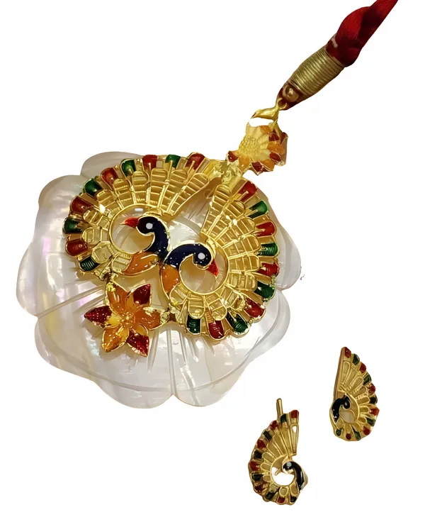 Gold_Shell_Gold-Plated_Earring_&_Necklace_Set_For_Women_&_Girls