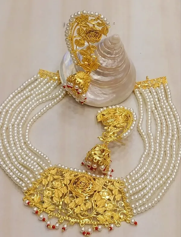Gold_Brass_Gold-Plated_Kanbala_Kanphool_Jewllery_Set_Earring_&_Necklace_Set_For_Women_&_Girls