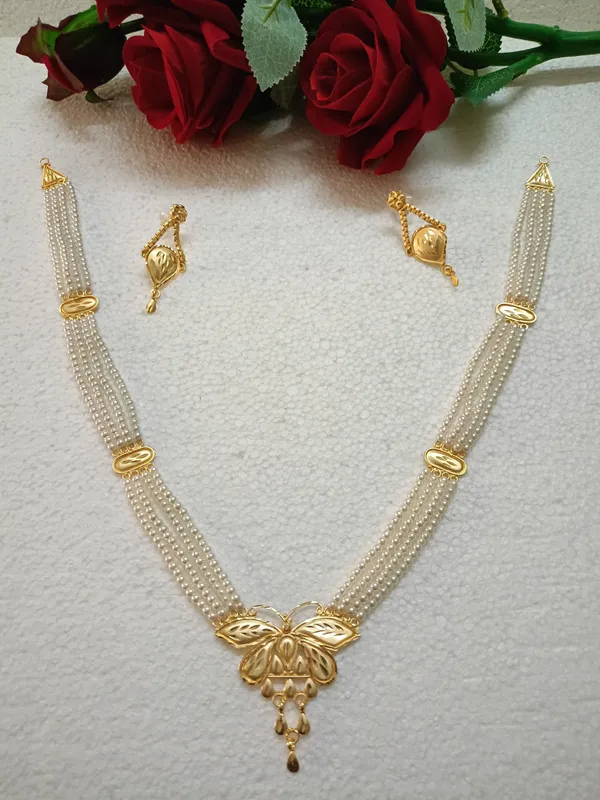Purabi_Jewels_Gold_Plated_Butterfly_Design_Pearl_Moti_Long_Jewellery_Necklace_Set_for_Women_and_Girls