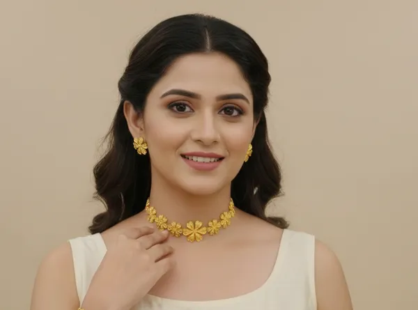 Purabi_Jewels_Brass_Gold-plated_Golden_Colour_Unique_Flower_Designer_Chick_Choker_Jewellery_Set_for_Women_and_Girls