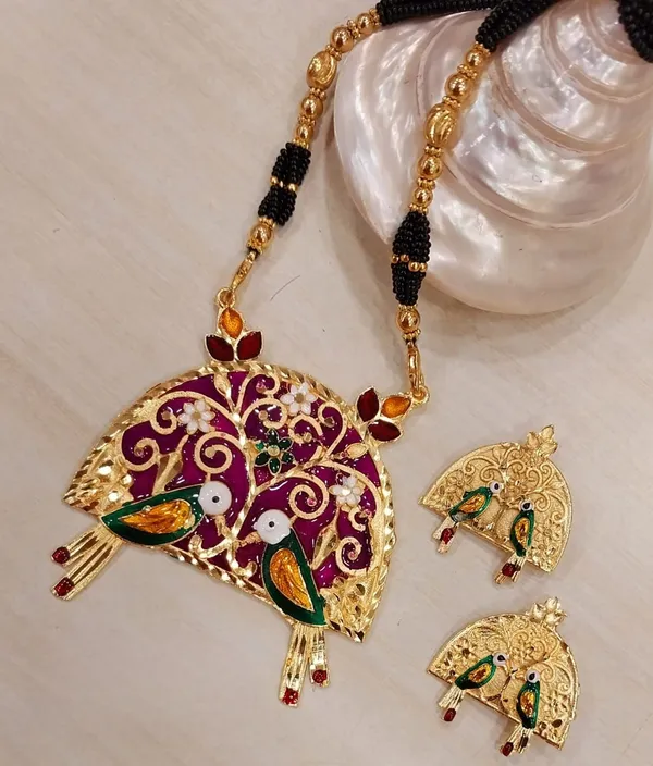 Purabi_Jewels_Gold_Plated_Meena_Multicolour_Bird_Designer_Pendant_with_Beads_Necklace_Jewellery_Set_for_Women_and_Girls