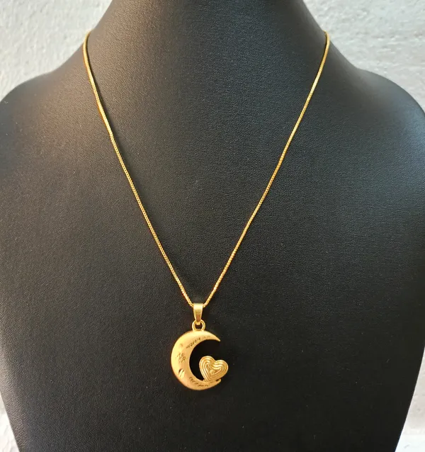 Purabi_Jewels_Handmade_Golden_Ethnic_One_Gm_Gold_Plated_Chand_Tara_Design_Valentine_Pendant_for_Women_and_Girls