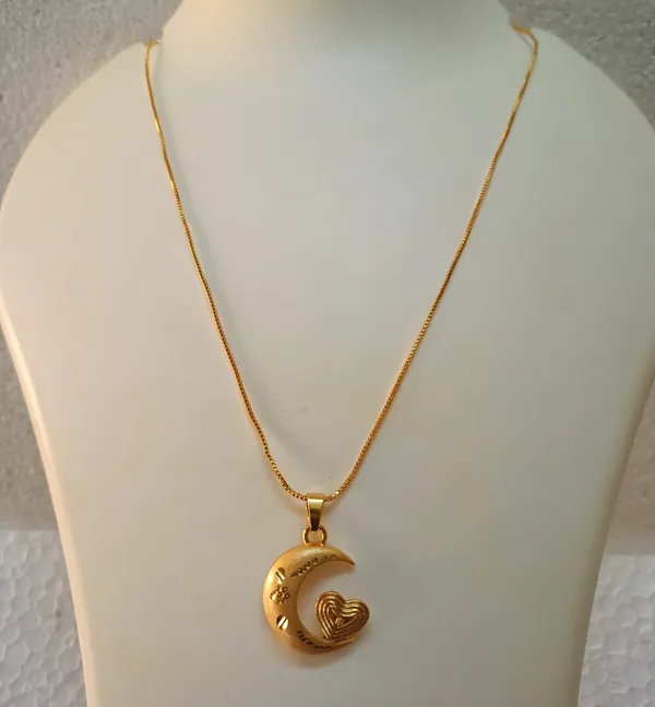 Purabi_Jewels_Handmade_Golden_Ethnic_One_Gm_Gold_Plated_Chand_Tara_Design_Valentine_Pendant_for_Women_and_Girls