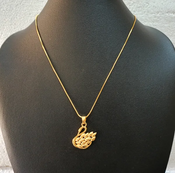 Purabi_Jewels_Handmade_Golden_Ethnic_One_Gm_Gold_Plated_Swan_Design_Valentine_Pendant_for_Women_and_Girls