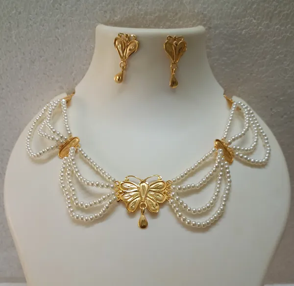 Purabi_Jewels_Original_Gold_Alike_Gold_Plated_Butterfly_Pendant_with_Pearl_Moti_Multistrand_Necklace_&_Matching_Earrings_|_Elegant_Designer_Jewellery_Set_for_Women_&_Girls