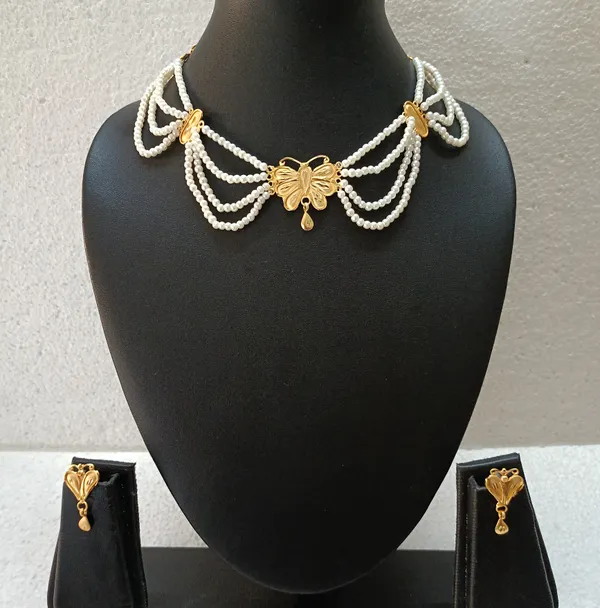 Purabi_Jewels_Original_Gold_Alike_Gold_Plated_Butterfly_Pendant_with_Pearl_Moti_Multistrand_Necklace_&_Matching_Earrings_|_Elegant_Designer_Jewellery_Set_for_Women_&_Girls