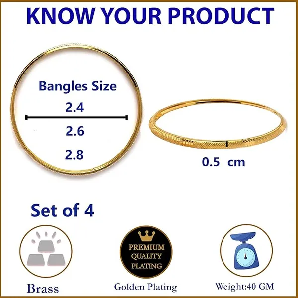 Purabi_Jewels_Stylish_Party_Wear_Bangles_Set_Of_4_Gold-Plated_Classic_Textured_Handcrafted_Bangles