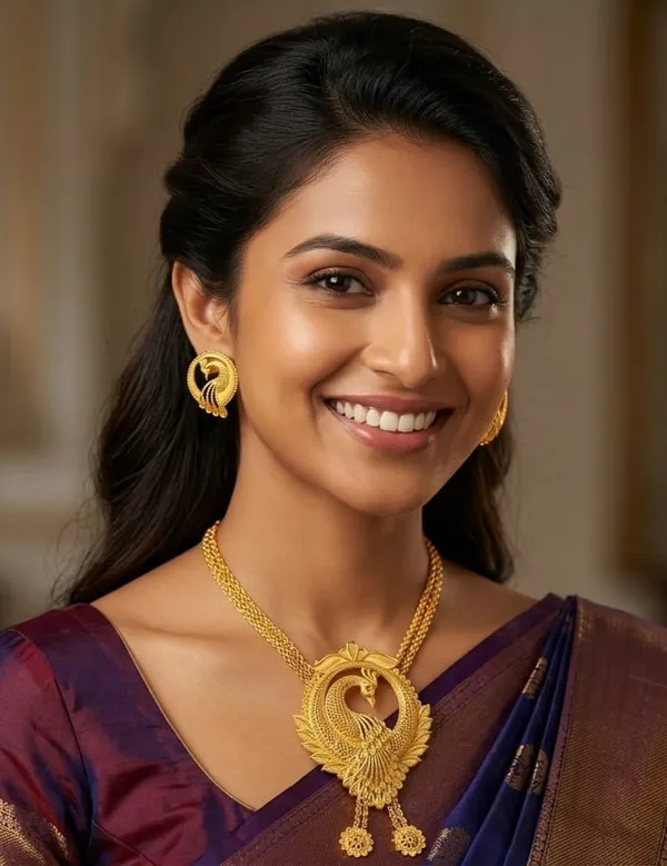 Purabi_Jewels_Elegant_Gold_Plated_Peacock_Mayur_Design_Tie_Chain_Necklace_With_Matching_Earrings_For_Women_Girls