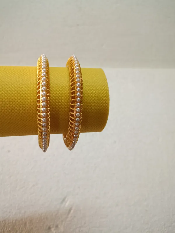 Purabi_Jewels_Womens_Set_Of_2_Gold-Plated_White_Pearls-Studded_Handcrafted_Bangles