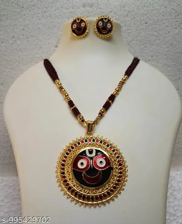 Purabi_Jewels_Gold_Plated_Lord_Jagannath_Pendant_Necklace_With_Matching_Earrings_For_Women_Girls_Lord_Jagannath_Trending_Meenakari_Work_Jewellery_Set_Spiritual_Hindu_God_Jewellery_For_Temple_Pooja_Gifting