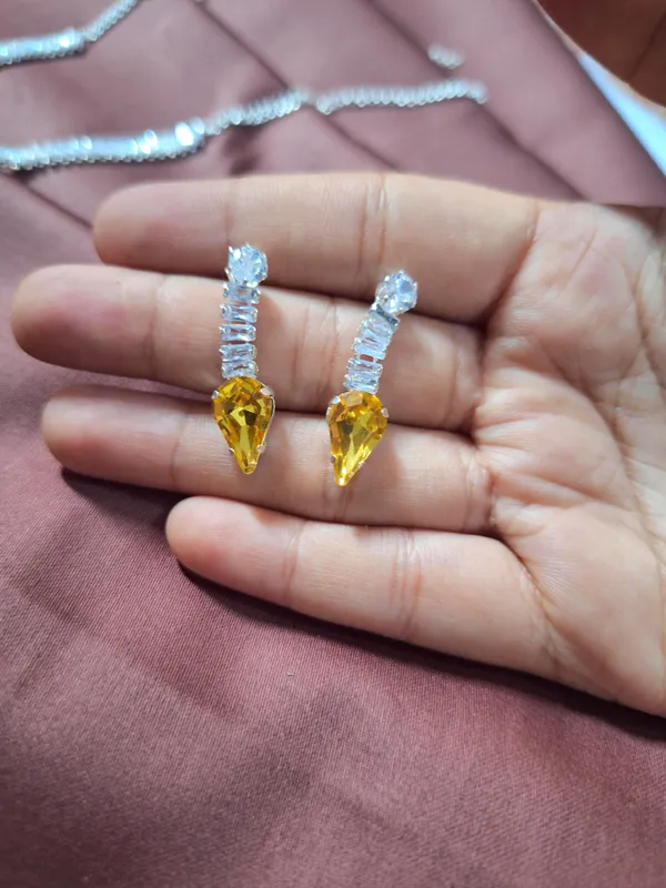 Yellow_American_Diamond_Set_With_Earrings_For_Women