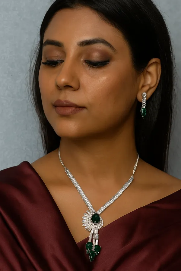 Green_American_Diamond_Set_With_Earrings_For_Women