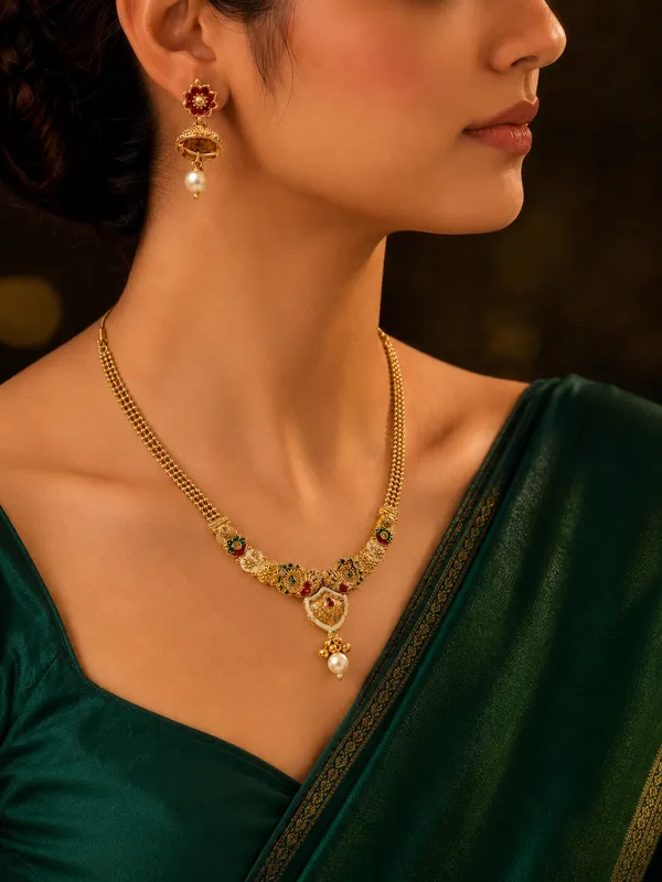 Aarohi_Temple_Necklace_Set_–_18K_Gold_Plated