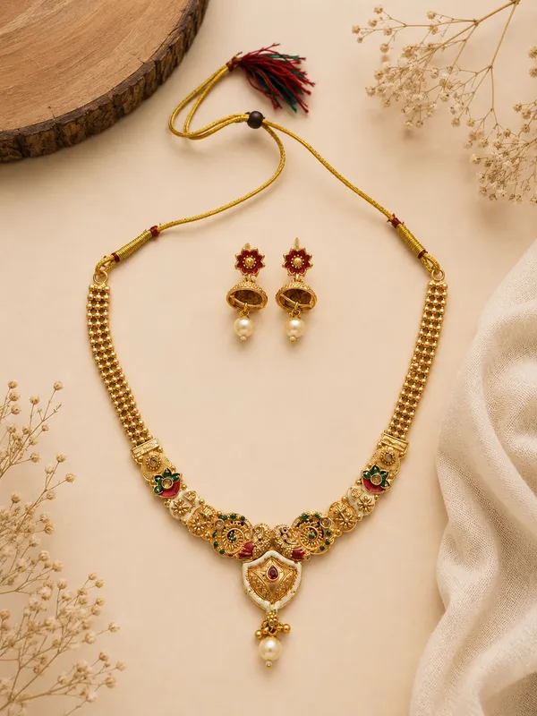 Aarohi_Temple_Necklace_Set_–_18K_Gold_Plated