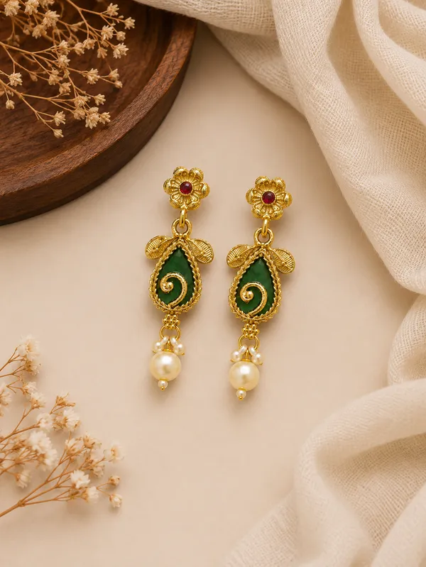 Annapurna_Green_Ruby_Heritage_Long_Mala_Set_–_18K_Gold_Plated