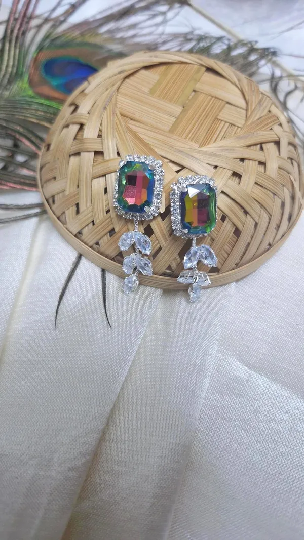 Silver_Plated_Multi_American_Diamond_Set_With_Earrings_For_Women