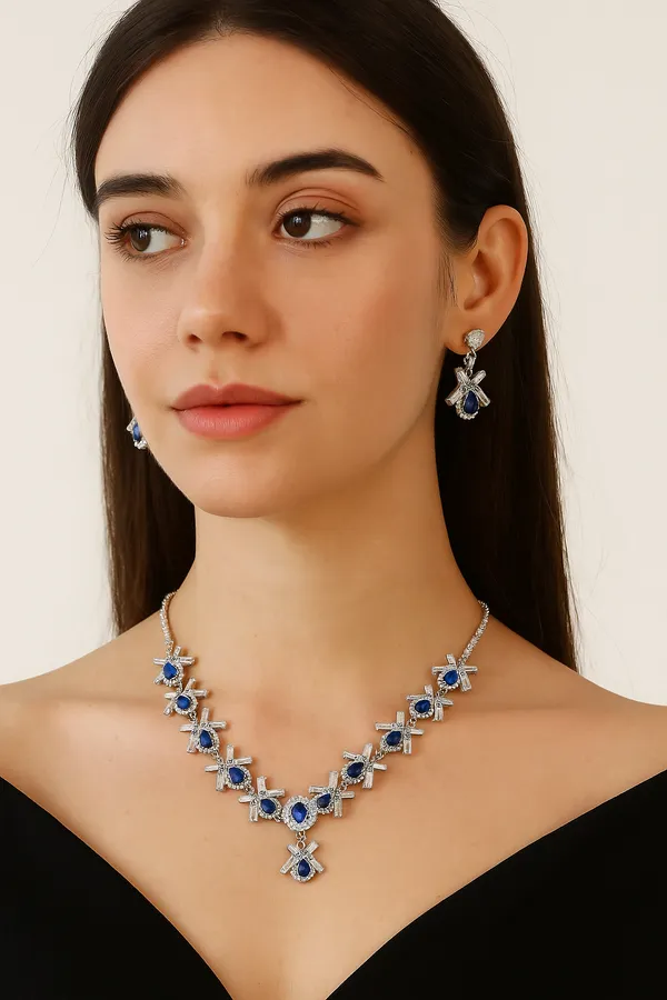 Blue_Crystal_And_American_Diamond_Set_With_Earrings_For_Women