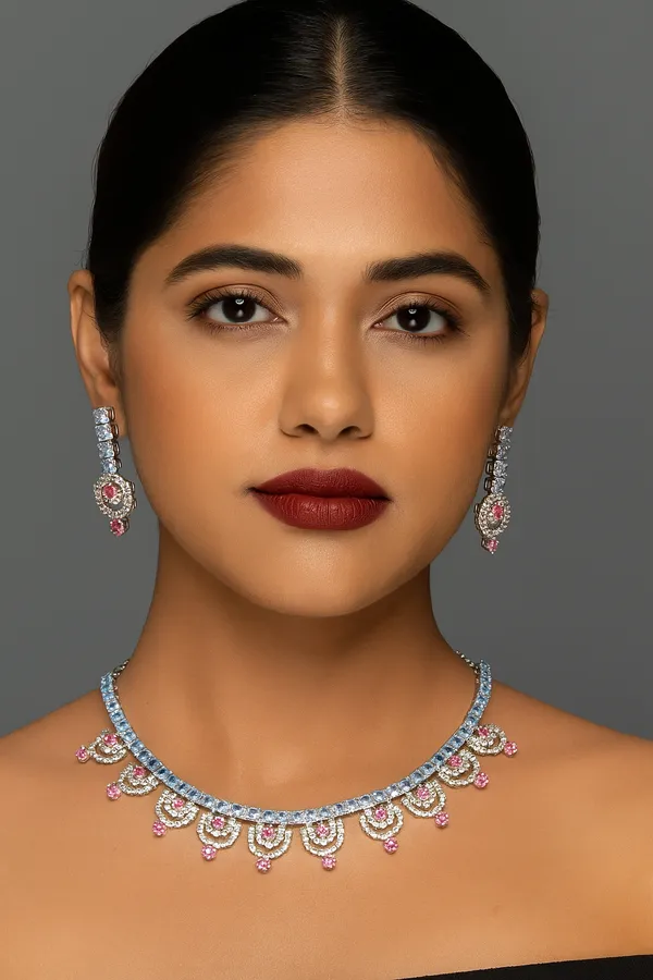 Dark_Pink_American_Diamond_Set_With_Earrings_For_Women