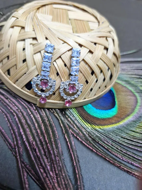 Dark_Pink_American_Diamond_Set_With_Earrings_For_Women
