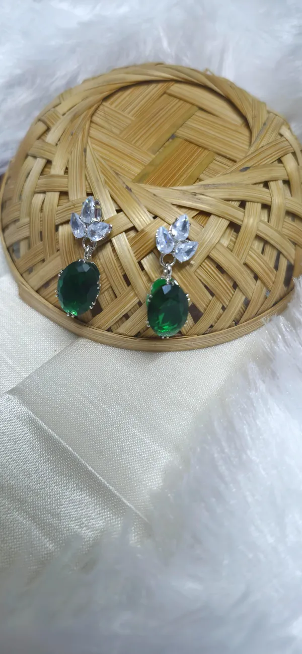 Green_American_Diamond_Set_With_Crystal_And_Earrings_For_Women