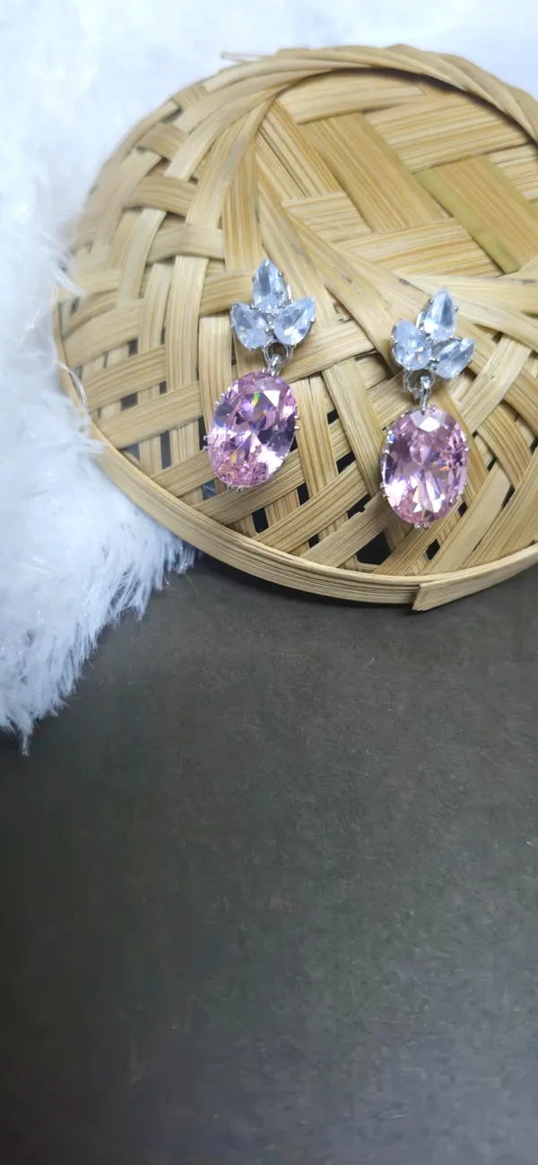 Pink_American_Diamond_Set_With_Crystal_And_Earrings_For_Women