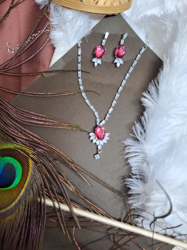 Red_American_Diamond_Set_With_Crystal_And_Earrings_For_Women