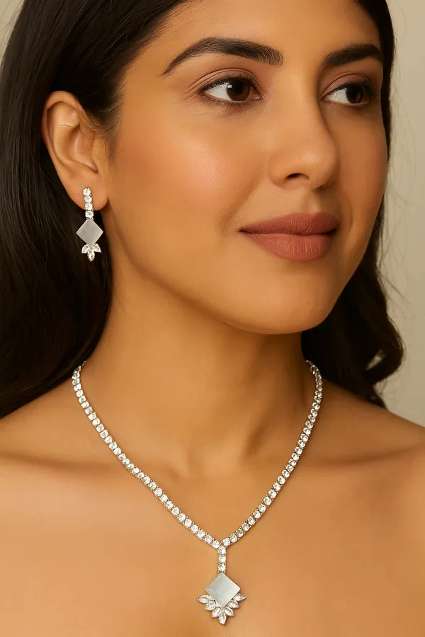 Silver_American_Diamond_Set_With_Earrings_For_Women