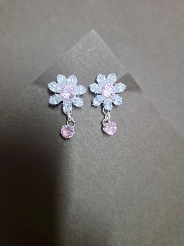 Silver_Plated_Pink_Three_Layer_American_Diamond_Set_With_Earrings_For_Women