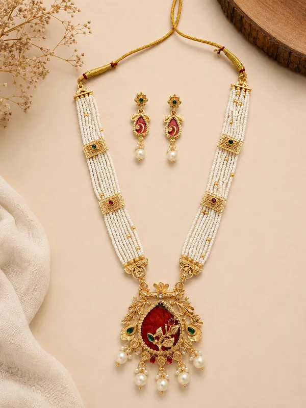 Shree_Vamika_Red_Ruby_Long_Mala_Set_–_18K_Gold_Plated