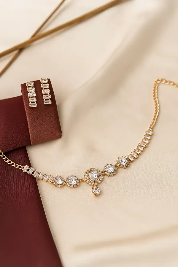 Rose_Gold_Crystal_Diamond_Set_With_Earrings_For_Women
