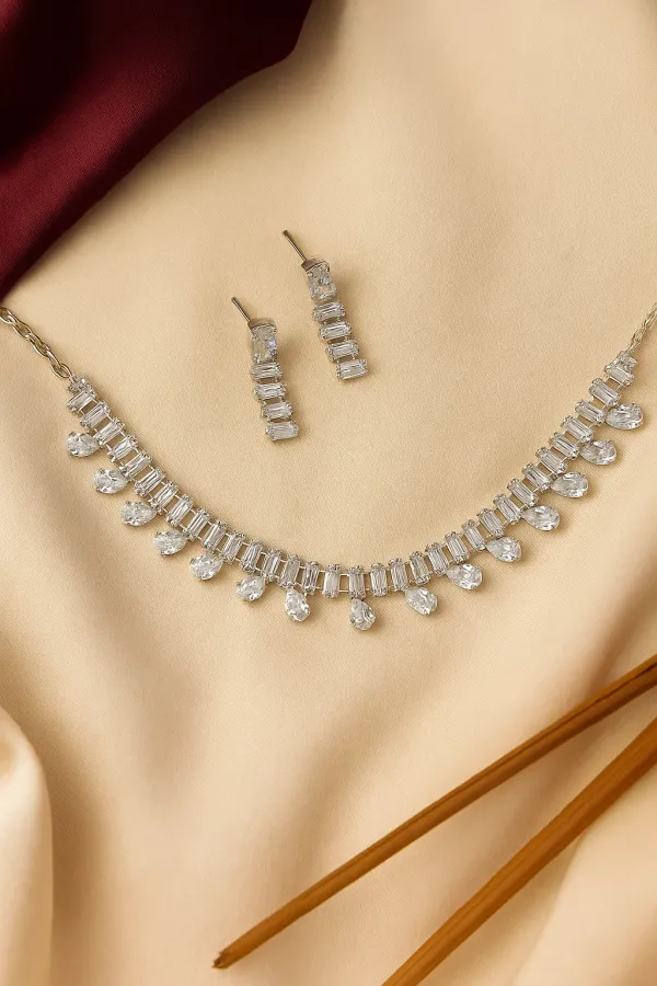 Silver_American_Diamond_Set_With_Earrings_For_Women