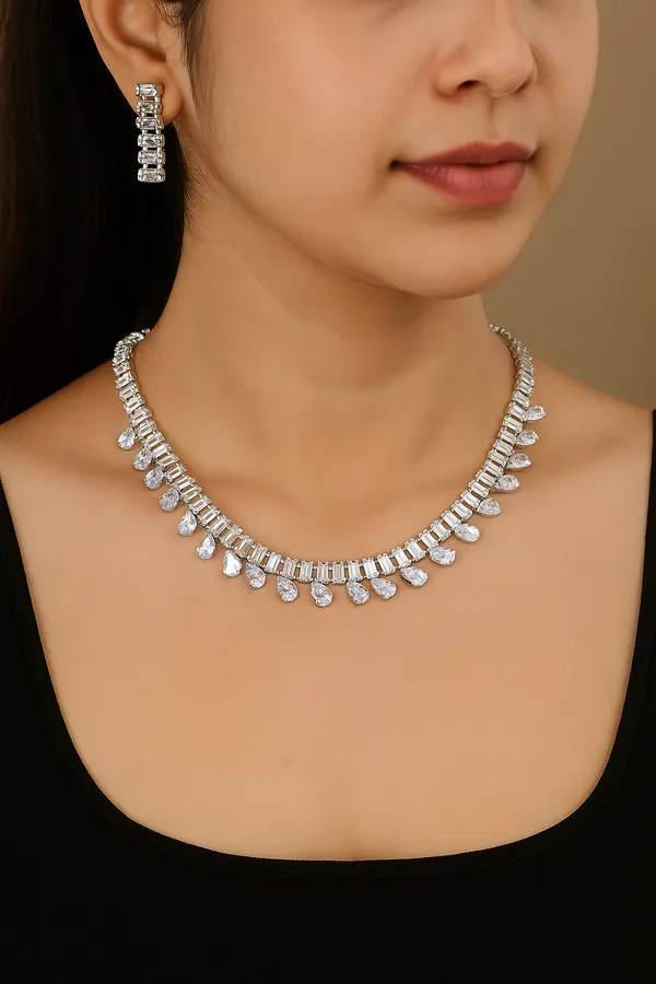 Silver_American_Diamond_Set_With_Earrings_For_Women