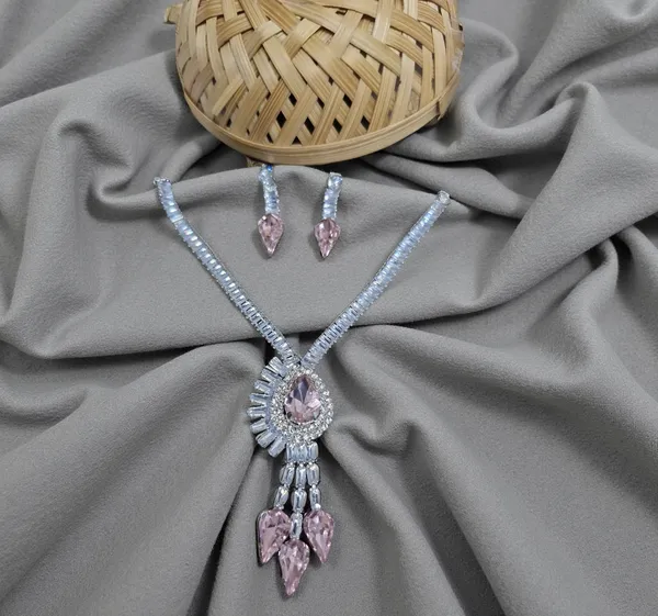 Pink_American_Diamond_Set_With_Earrings_For_Women