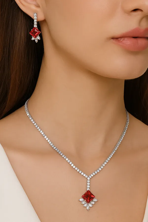 Red_American_Diamond_Set_With_Earrings_For_Women