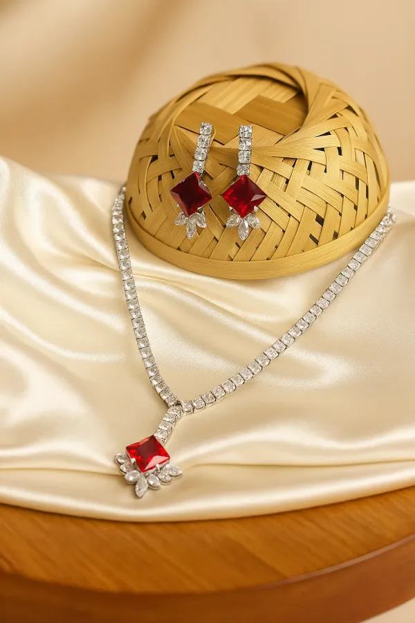 Red_American_Diamond_Set_With_Earrings_For_Women