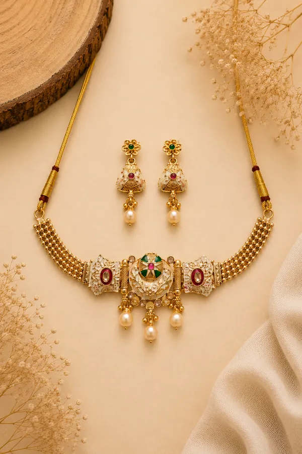 Kamakshi_Heritage_Choker_Set_–_18K_Gold_Plated