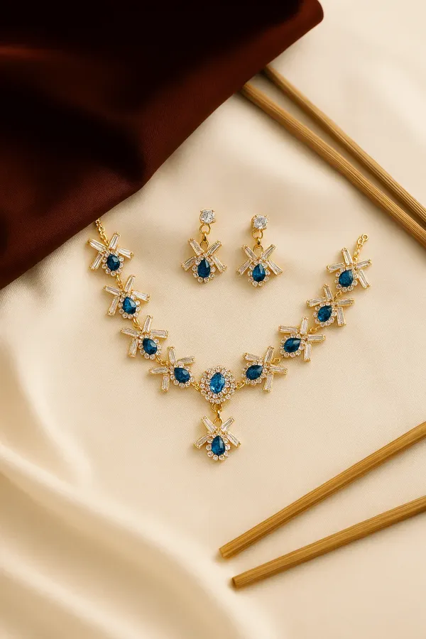 Blue_Crystal_And_American_Diamond_Set_With_Earrings_For_Women
