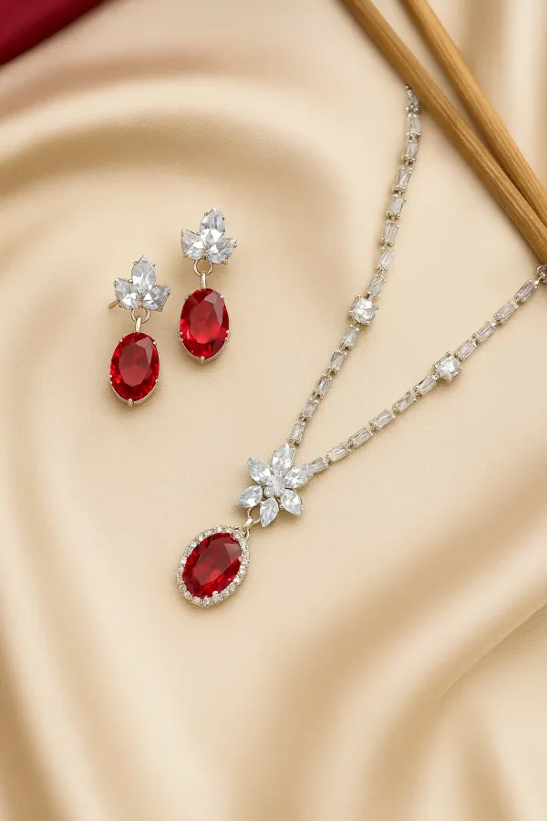 Red_American_Diamond_Set_With_Crystal_And_Earrings_For_Women