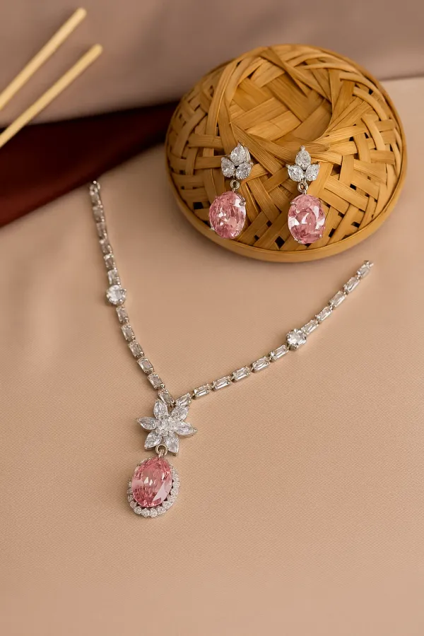 Pink_American_Diamond_Set_With_Crystal_And_Earrings_For_Women
