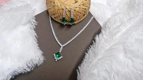 Green_American_Diamond_Set_With_Earrings_For_Women