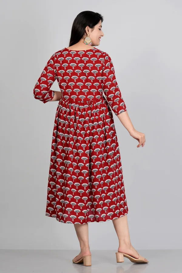 Red_Flower_Printed_Casual_Gown