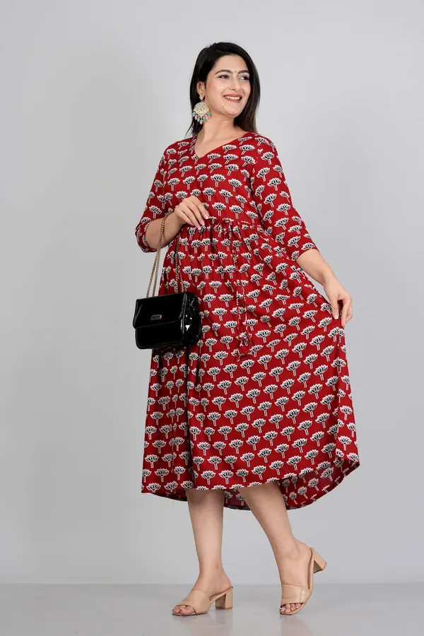 Red_Flower_Printed_Casual_Gown
