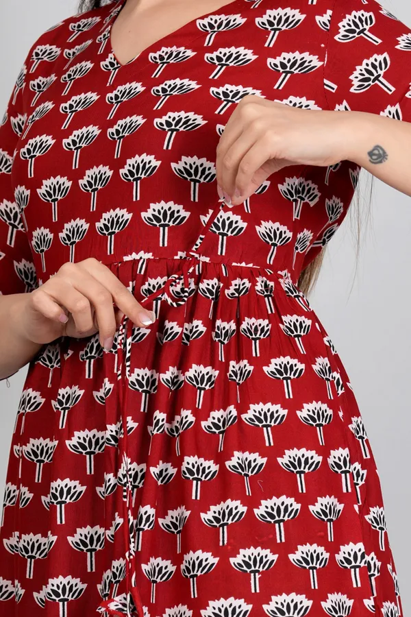 Red_Flower_Printed_Casual_Gown