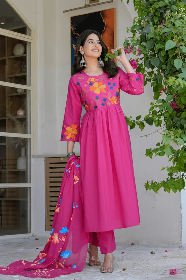 Pink_Elegant_Flower_Embroidery_Suit_With_Heavy_Dupatta